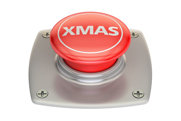 Xmas Red Button, 3D rendering