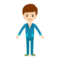 Beautiful vector cartoon fashion boy.