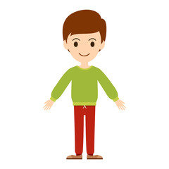 Beautiful vector cartoon fashion boy.