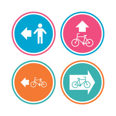 Pedestrian road icon. Bicycle path trail sign.