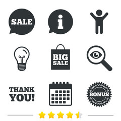 Sale speech bubble icon. Thank you symbol.