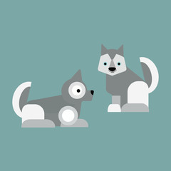 Eskimo dog vector illustration.