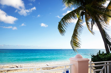 Afternoon sun and breezes at a Caribbean beach on St. Thomas, US Virgin Islands