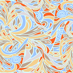 Fototapeta na wymiar Seamless pattern with hand-drawn doodle elements. Vector illustr