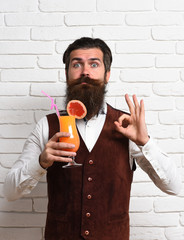 Fototapeta premium surprised handsome bearded man