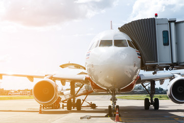 Airplane prepare for fight at the air port