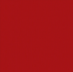 Red Seamless Knitted sweater flat Pattern. Christmas and New Year Design Background with a Place for Text.Woolen cloth