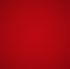 Red Seamless Knitted sweater flat Pattern. Christmas and New Year Design Background with a Place for Text.Woolen cloth