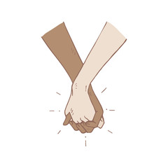 People holding hands concept, vector illustration