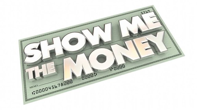 Show Me the Money Pay Check Words 3d Animation