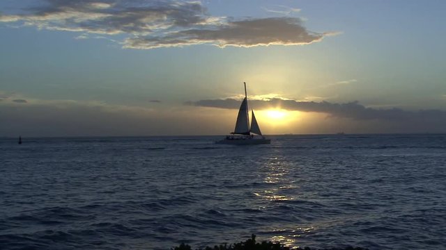 Sailing boat in the sunset