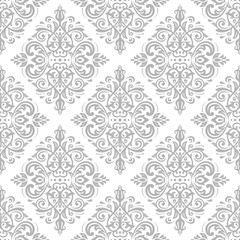 Fototapeta premium Oriental classic pattern. Seamless abstract background with repeating elements. Light silver pattern
