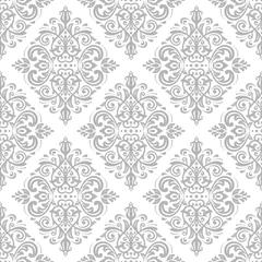 Foto auf Acrylglas Oriental classic pattern. Seamless abstract background with repeating elements. Light silver pattern © Fine Art Studio