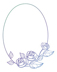 Beautiful frame with roses silhouettes.