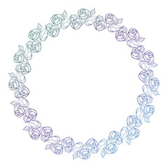 Beautiful frame with roses silhouettes.