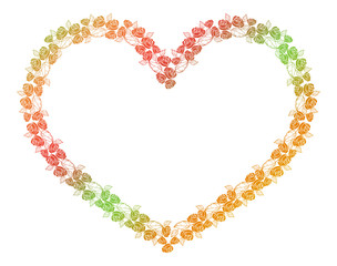 Beautiful frame with roses silhouettes.