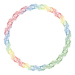 Abstract silhouette floral frame.