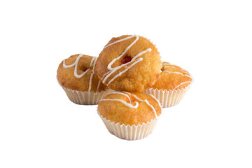 small sweet muffins isolated on white
