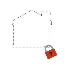 House and padlock icon. Insurance security protection and safety theme. Isolated design. Vector illustration