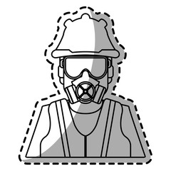 Man with safety cloth icon. Industrial security and protection theme. Isolated design. Vector illustration