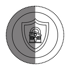 House and padlock icon. Insurance security protection and safety theme. Isolated design. Vector illustration