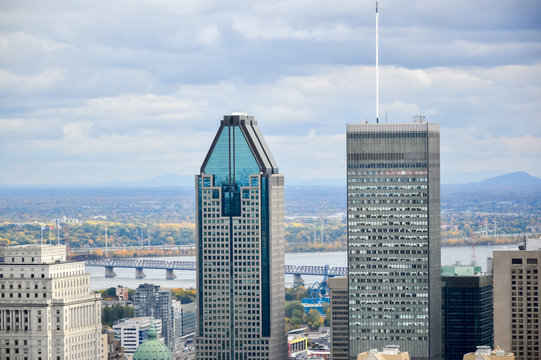Montreal Skyline in fall, Canada