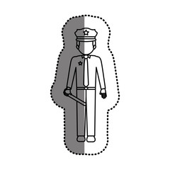 Policeman icon. Law justice legal judgment and crime theme. Isolated design. Vector illustration