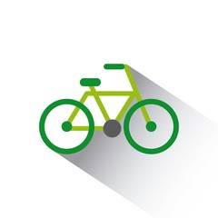 green bicycle vehicle icon over white background. colorful design. vector illustration