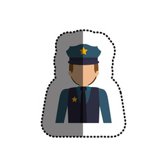Policeman icon. Law justice legal judgment and crime theme. Isolated design. Vector illustration