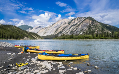 Nahanni river canoing -lunch time
