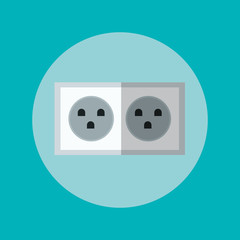 Plug inside circle icon. Energy power technology and charge theme. Colorful design. Vector illustration