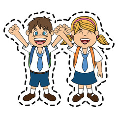 School kids icon. childhood little and people theme. Isolated design. Vector illustration