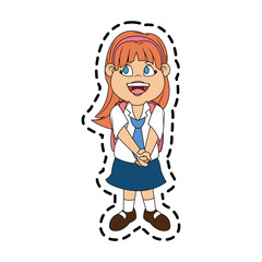 School girl icon. Kid childhood little and people theme. Isolated design. Vector illustration