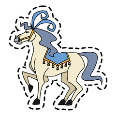 Circus horse icon. Carnival fair entertainment and performance theme. Isolated design. Vector illustration