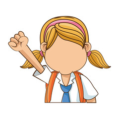 Fototapeta premium School girl icon. Kid childhood little and people theme. Isolated design. Vector illustration