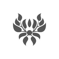 Abstract foliate element.  Deciduous ornament. Pattern.