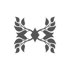 Abstract foliate element.  Deciduous ornament. Pattern.