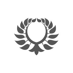 Abstract foliate element.  Deciduous ornament. Pattern.