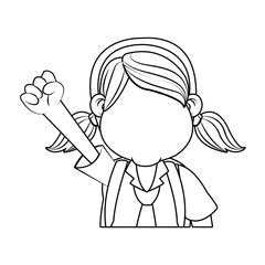 School girl icon. Kid childhood little and people theme. Isolated design. Vector illustration