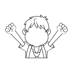 School boy icon. Kid childhood little and people theme. Isolated design. Vector illustration