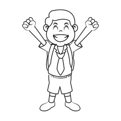 School boy icon. Kid childhood little and people theme. Isolated design. Vector illustration