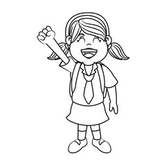 School girl icon. Kid childhood little and people theme. Isolated design. Vector illustration