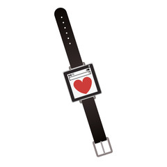 Smart watch icon. App media wearable technology and gadget theme. Isolated design. Vector illustration