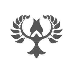 Abstract foliate element.  Deciduous ornament. Pattern.