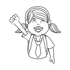 School girl icon. Kid childhood little and people theme. Isolated design. Vector illustration