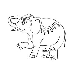 Circus elephant icon. Carnival fair entertainment and performance theme. Isolated design. Vector illustration