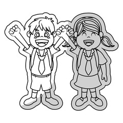 School kids icon. Childhood little and people theme. Isolated design. Vector illustration