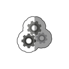 Gears icon. Cog circle wheel machine part and technology theme. Isolated design. Vector illustration