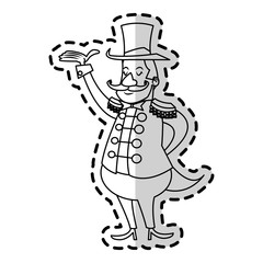 Circus man icon. Carnival fair entertainment and performance theme. Isolated design. Vector illustration