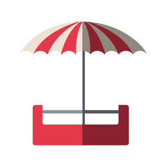 Umbrella icon. Weather rain protection and season theme. Isolated design. Vector illustration